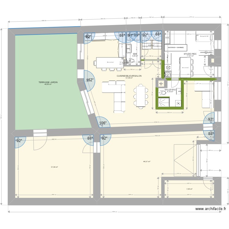 RDC ET ETAGE MAISON F. Plan de 0 pièce et 0 m2