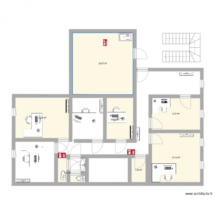 plan locaux agence . Plan de 0 pièce et 0 m2