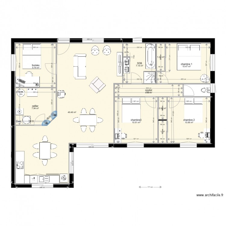 plan cedric et jeff 3 meublé. Plan de 0 pièce et 0 m2