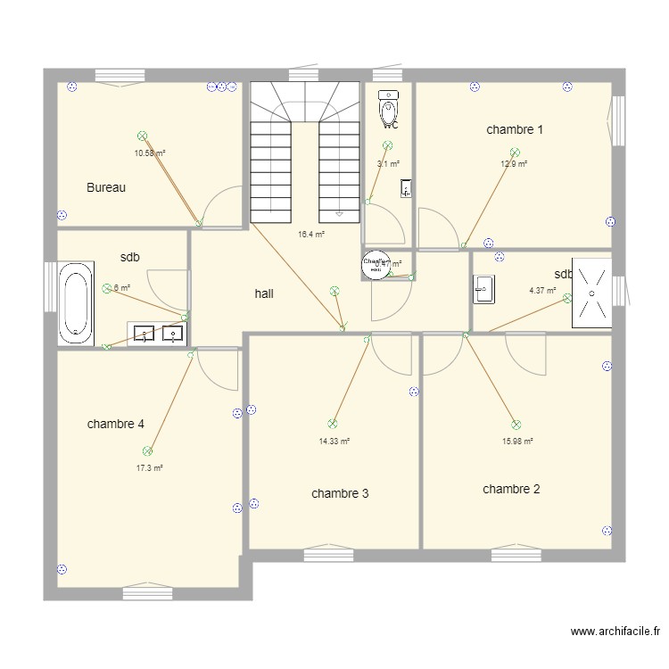 etage millet. Plan de 0 pièce et 0 m2