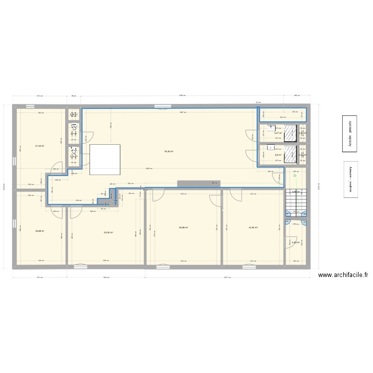 Platane R+2 new. Plan de 15 pièces et 204 m2