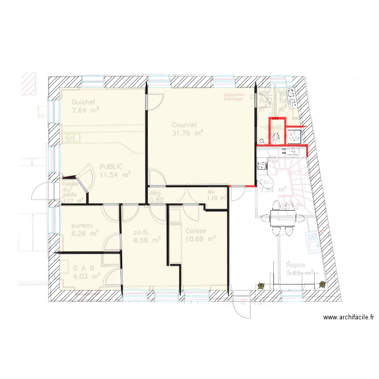 MODIFICATION RDC V2. Plan de 0 pièce et 0 m2