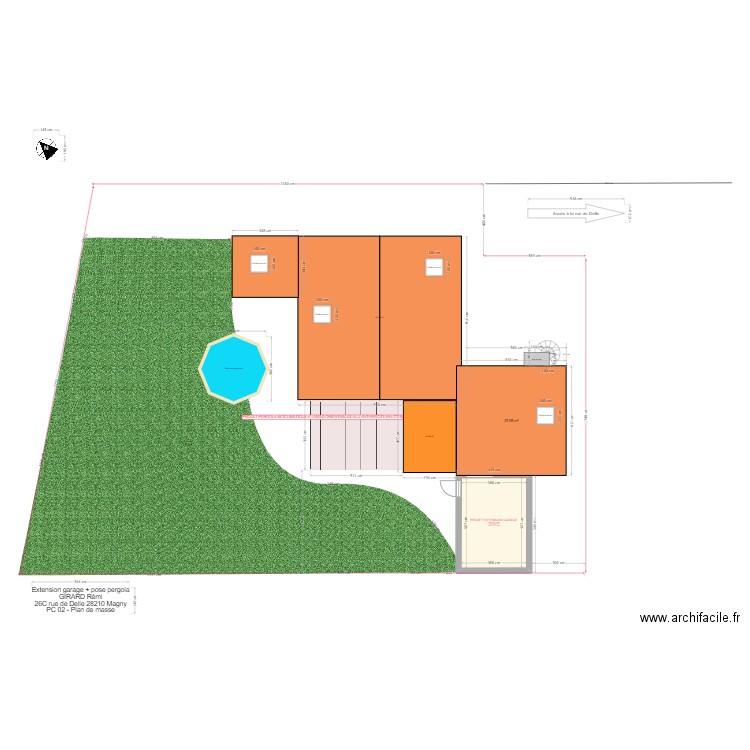 PROJET. Plan de 1 pièce et 19 m2