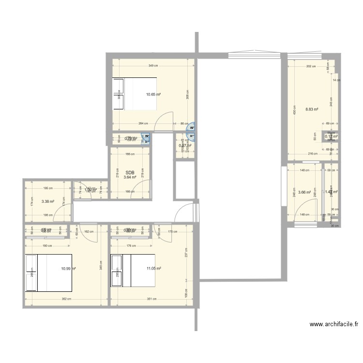 plan BG meublé chambre. Plan de 0 pièce et 0 m2