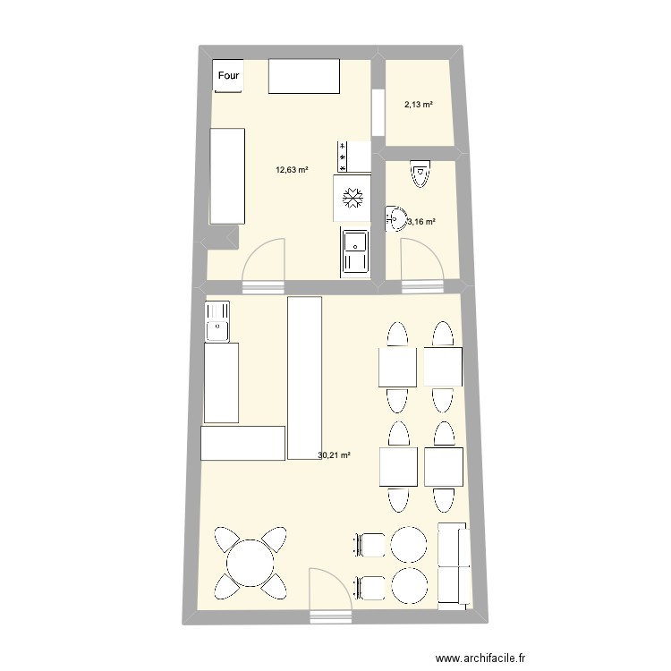 archidb. Plan de 4 pièces et 48 m2