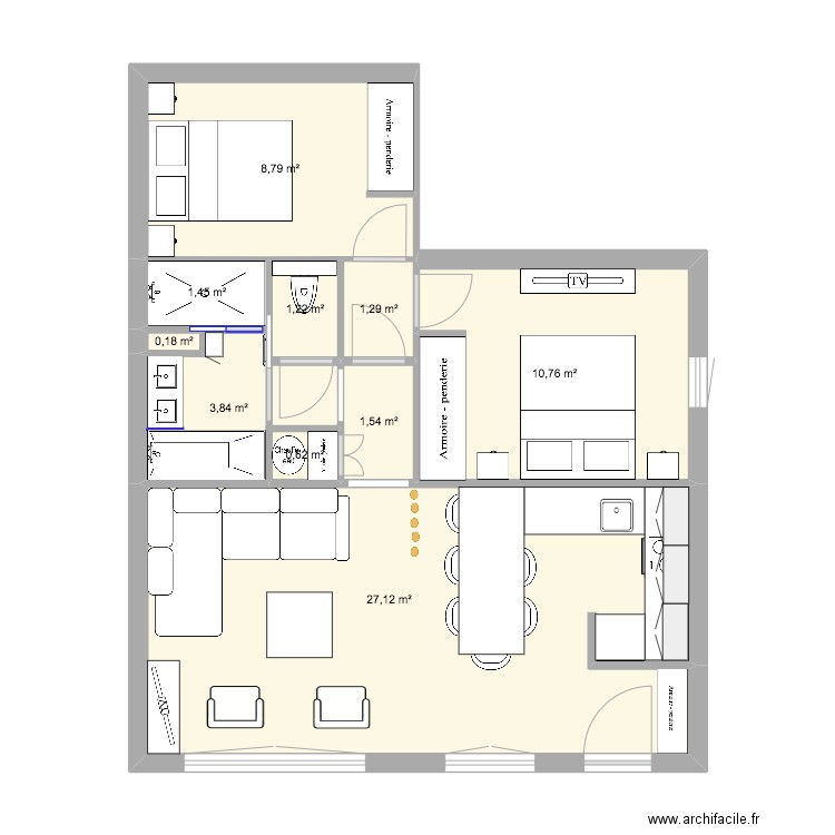 Auron RDC - Cime d'Auron (Projet). Plan de 10 pièces et 57 m2