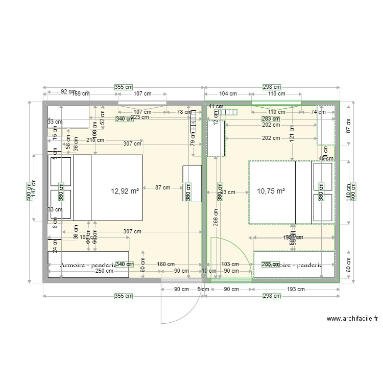 chambre 2. Plan de 0 pièce et 0 m2