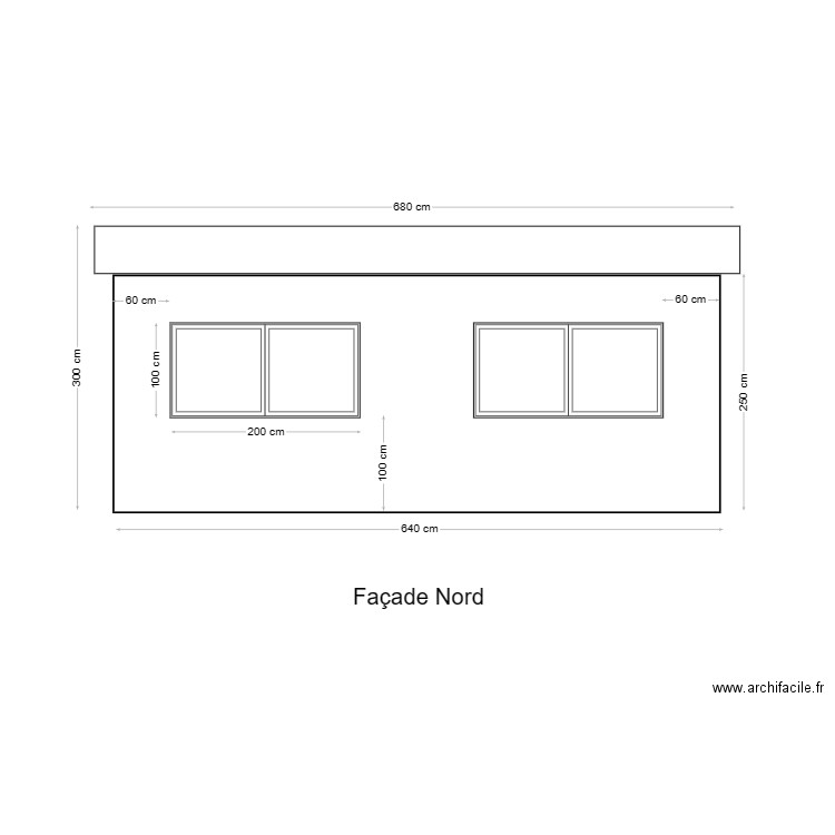 Façade Nord. Plan de 0 pièce et 0 m2