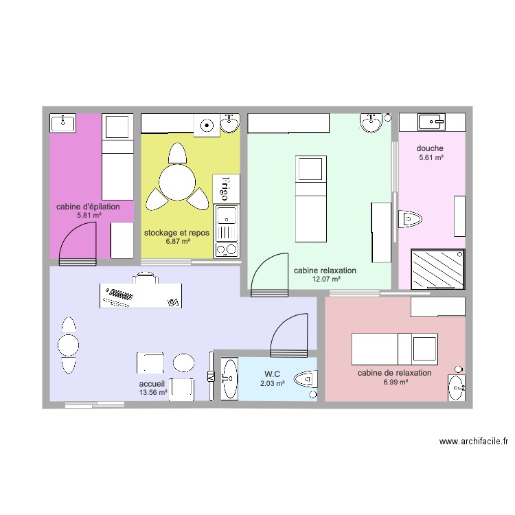 environnement esthétique . Plan de 0 pièce et 0 m2