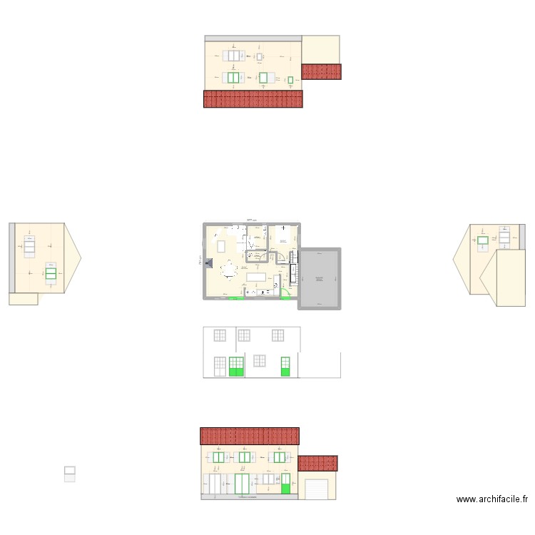 PCMI 5 - Plan des façades et des toitures. Plan de 0 pièce et 0 m2