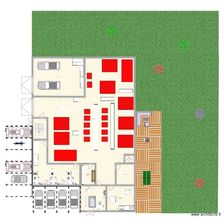 Usine MMH . Plan de 19 pièces et 806 m2