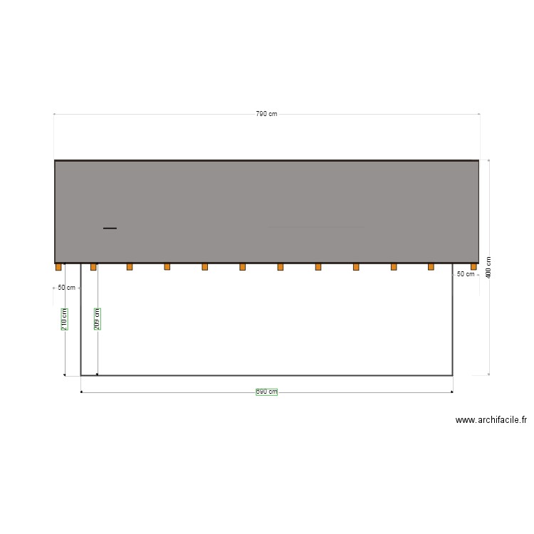 Garage Façade SUD 50. Plan de 0 pièce et 0 m2