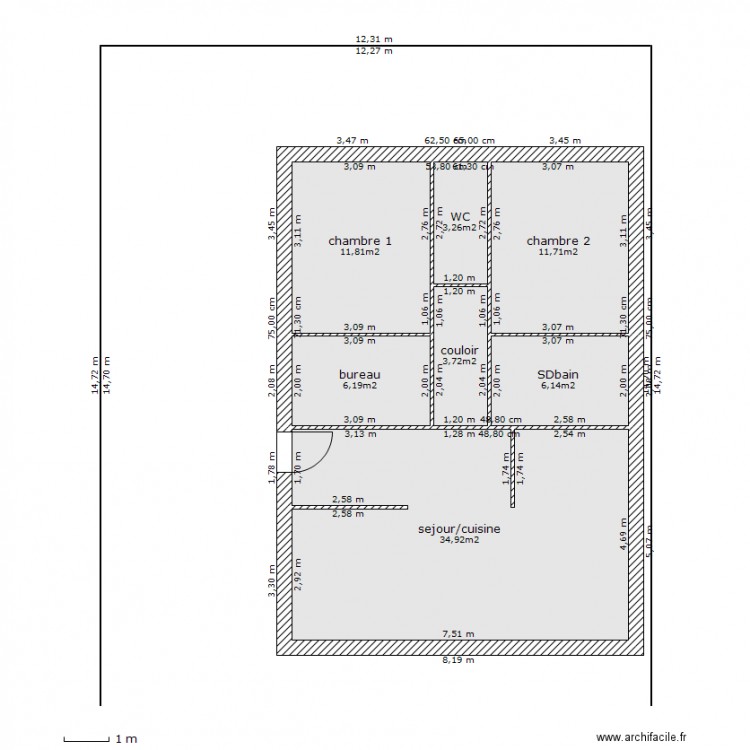 maison 80m2. Plan de 0 pièce et 0 m2