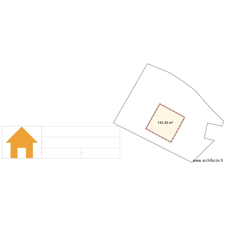 cadastre p1. Plan de 1 pièce et 143 m2