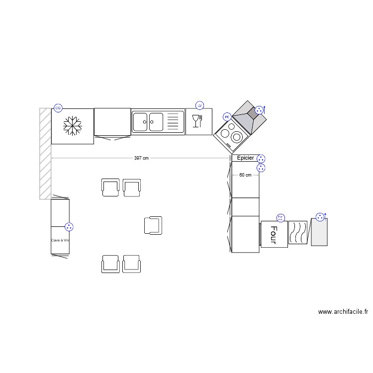 Plan CUISINE. Plan de 0 pièce et 0 m2