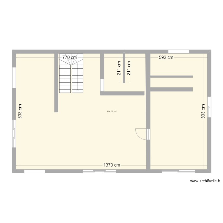 plan maison. Plan de 1 pièce et 114 m2