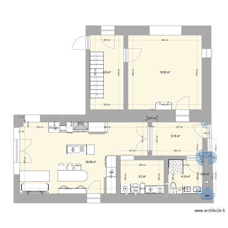 maison nouvel espace. Plan de 8 pièces et 72 m2