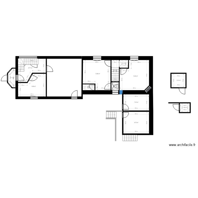 DODO. Plan de 23 pièces et 159 m2