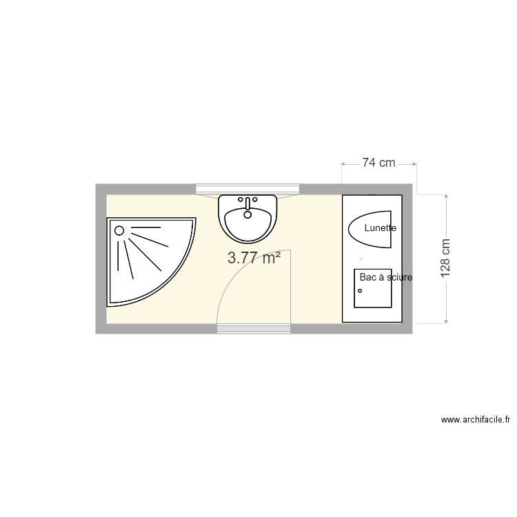 Sale de bain. Plan de 0 pièce et 0 m2