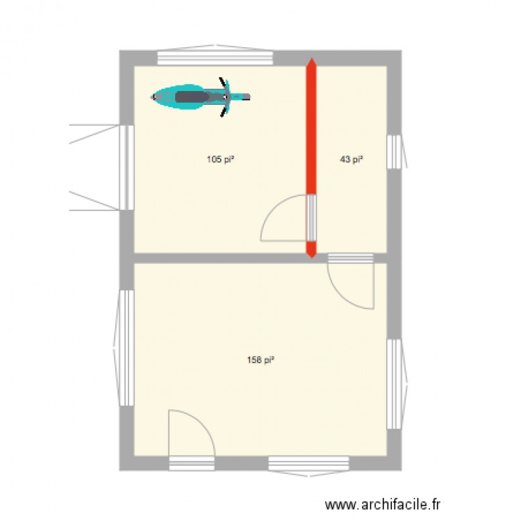 cabanon studio. Plan de 0 pièce et 0 m2