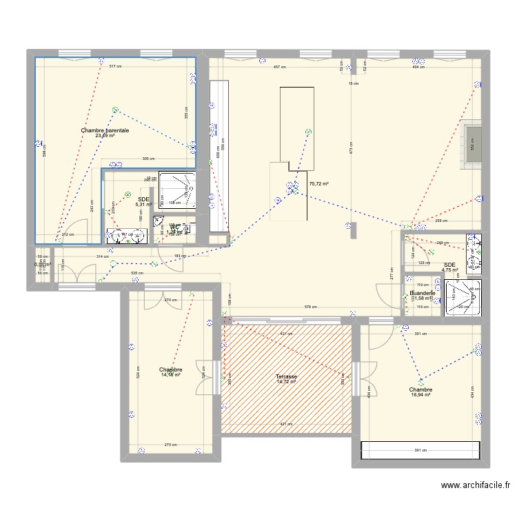 LouJo1 cuisine. Plan de 10 pièces et 153 m2