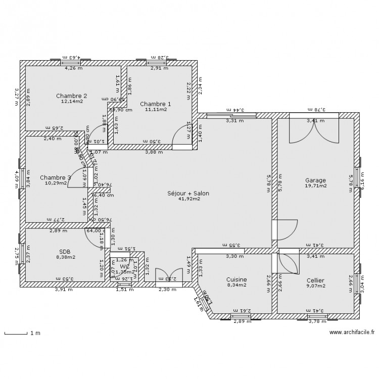 Maison 1. Plan de 0 pièce et 0 m2