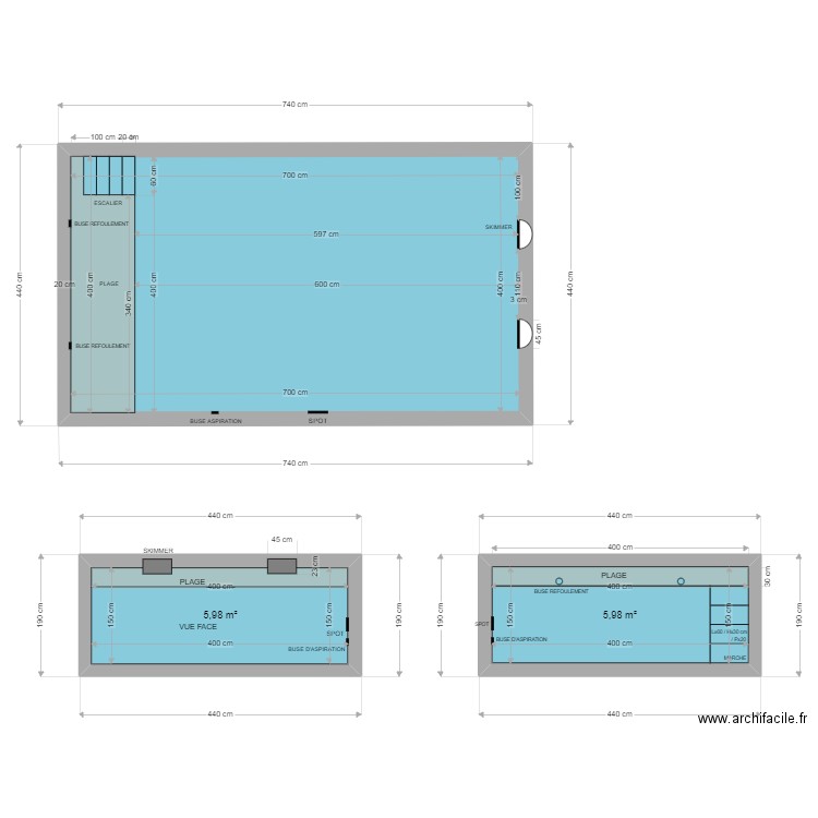 PISCINE. Plan de 0 pièce et 0 m2