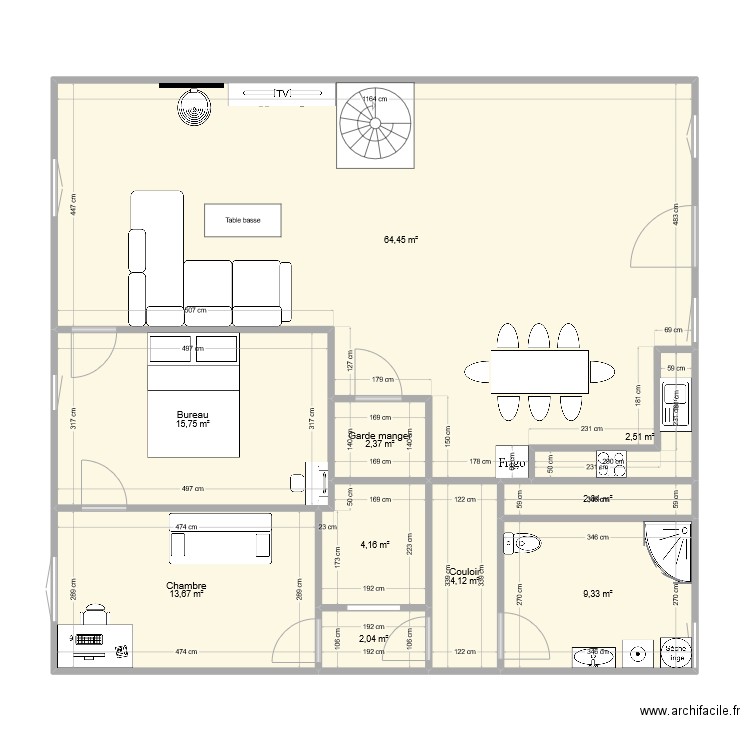 Maison 2. Plan de 10 pièces et 120 m2