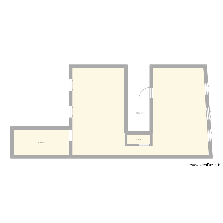 appart 1. Plan de 3 pièces et 76 m2