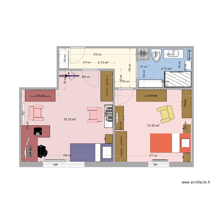 Zone nuit 4. Plan de 0 pièce et 0 m2