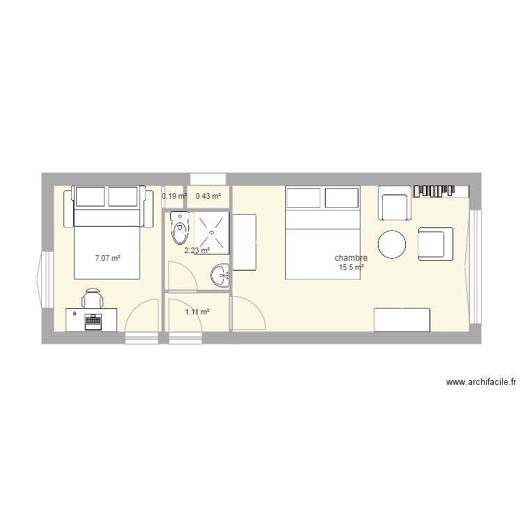 chambre du roi Ty Gwez. Plan de 0 pièce et 0 m2