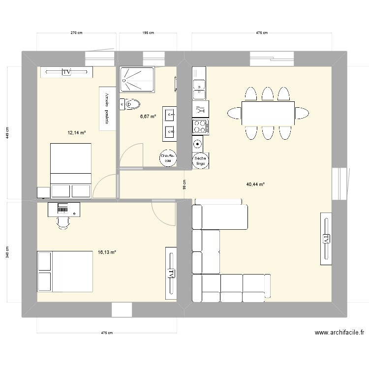 Evac bas maison pas fini. Plan de 0 pièce et 0 m2