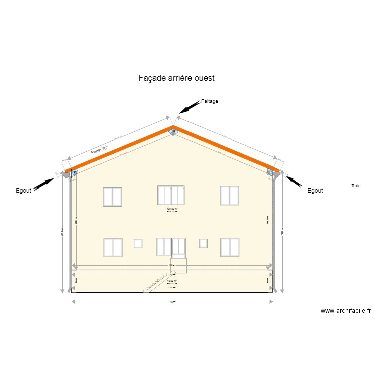 FACADE POSTEREURE . Plan de 0 pièce et 0 m2