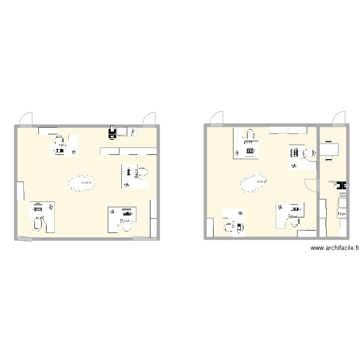 Bureau GEMA. Plan de 3 pièces et 122 m2