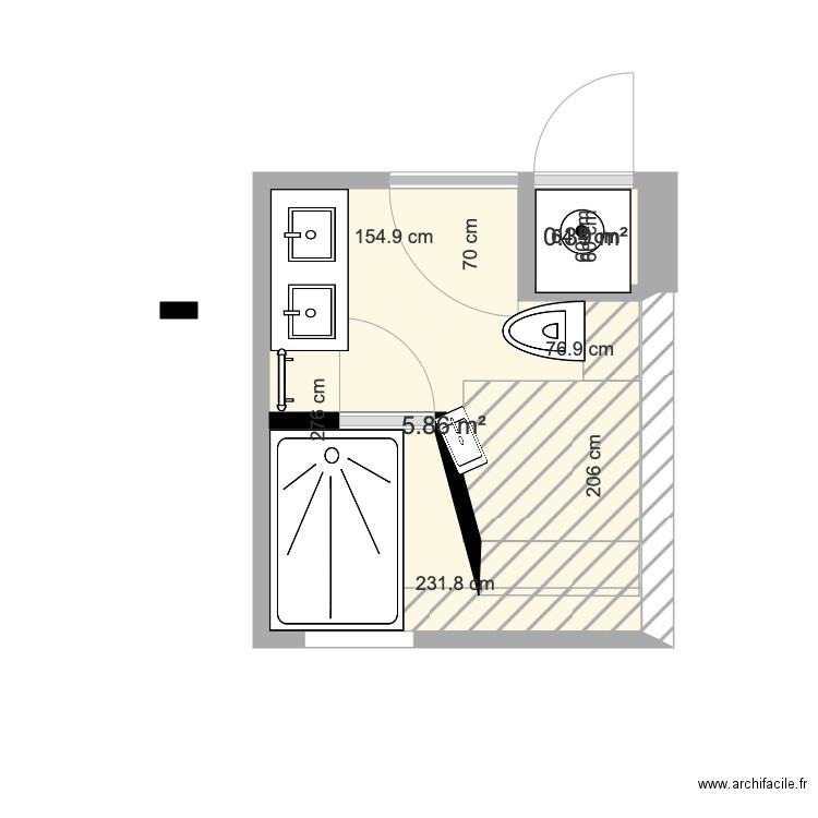 Salle de Bain. Plan de 0 pièce et 0 m2