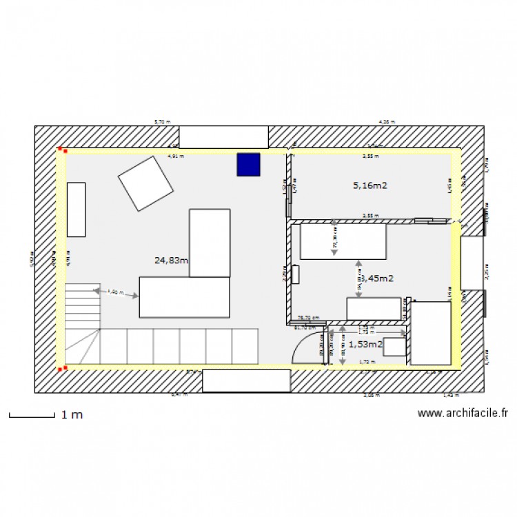 Aménagment Dessus Garage. Plan de 0 pièce et 0 m2