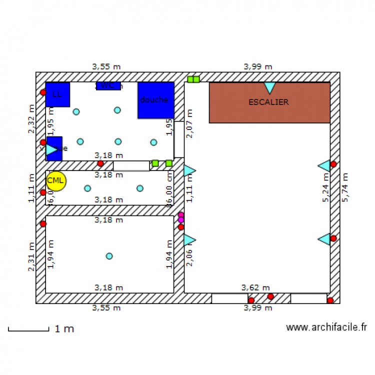 CHAMBRE ET SALLE DE BAIN MARLENS. Plan de 0 pièce et 0 m2