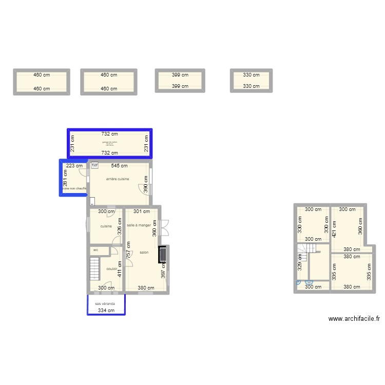 BOSQUET  . Plan de 14 pièces et 171 m2