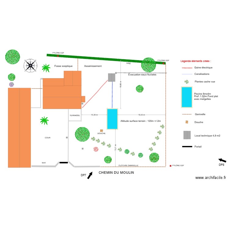 plan de masse  DP2 . Plan de 0 pièce et 0 m2