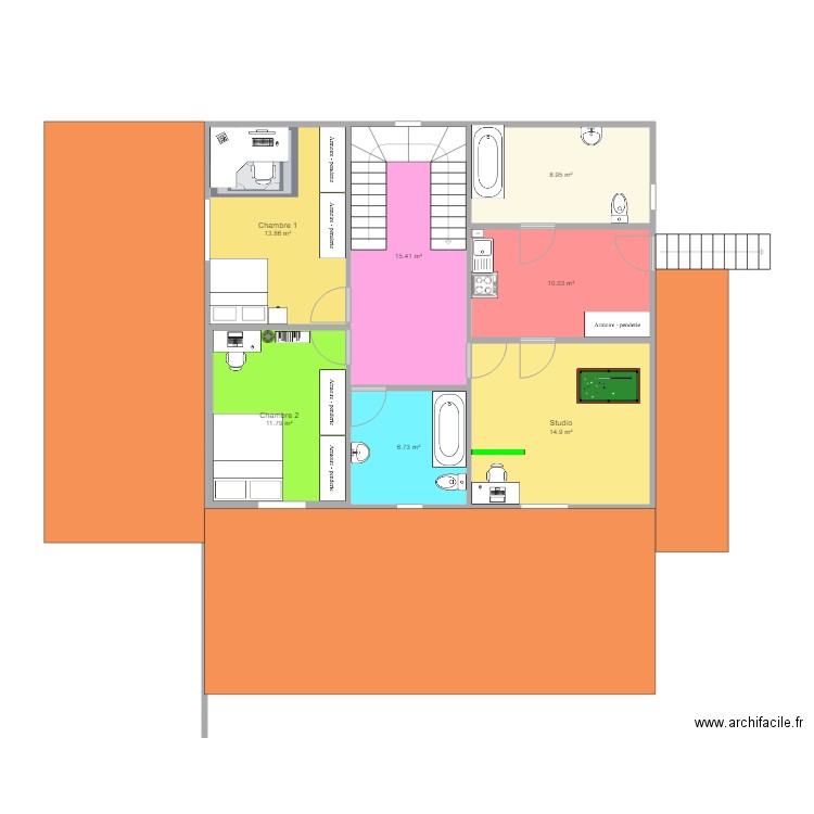 Etage Construction batiment. Plan de 0 pièce et 0 m2