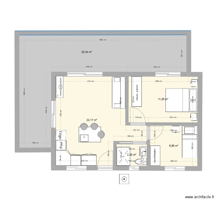 BRINDEAU 11. Plan de 5 pièces et 73 m2