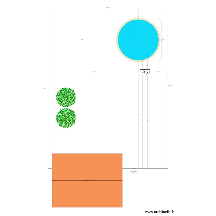 Installation d'une piscine hors terre. Plan de 0 pièce et 0 m2