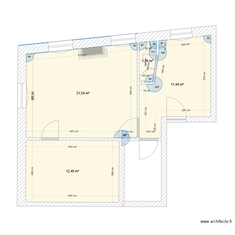 ChatsNico. Plan de 4 pièces et 47 m2