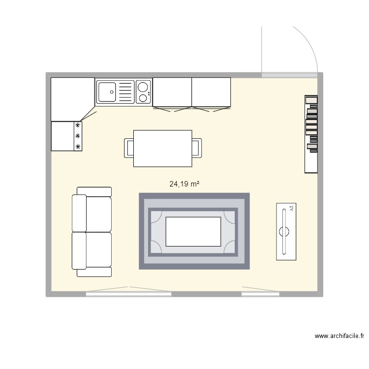 CUISINE SEJOUR ILOT. Plan de 0 pièce et 0 m2