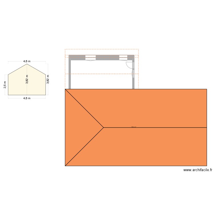 VUE EN PLAN GRANGE 2. Plan de 1 pièce et 108 m2