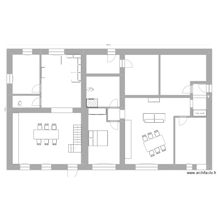 croy. Plan de 7 pièces et 80 m2