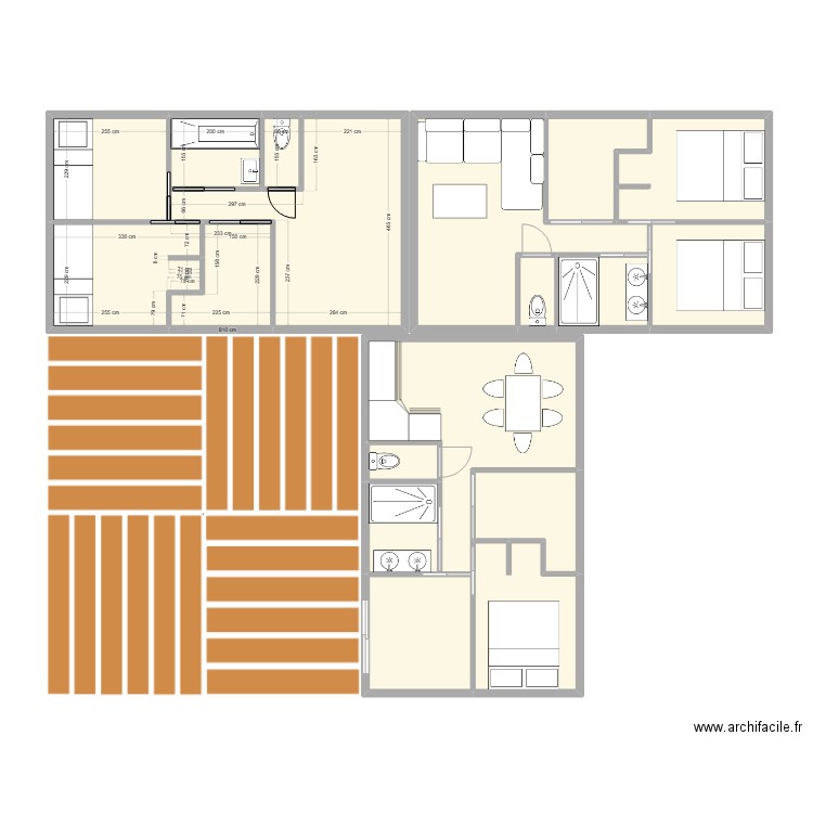 CHALET. Plan de 18 pièces et 104 m2