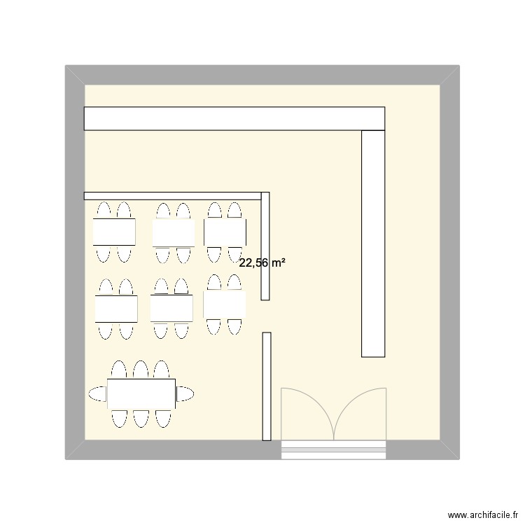 plan ange . Plan de 1 pièce et 23 m2