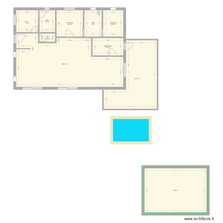 Maison Tarendol avec Terrasse, piscine & cabanon. Plan de 0 pièce et 0 m2