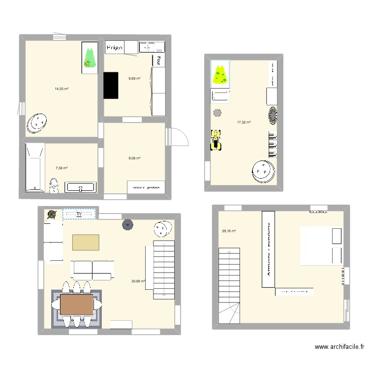 Apparte 4,5. Plan de 7 pièces et 118 m2